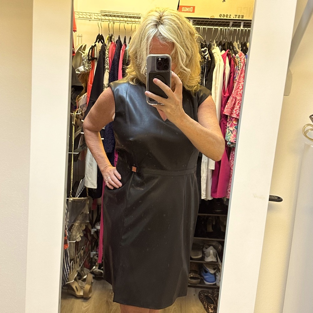 Calvin Klein Pleather Dress Size 14 Brand New Never Worn